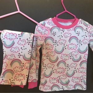 2piece set rainbow cloud design pj’s